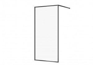 Paravan dus Walk-In Cersanit Larga black 100xH200 cm, sticla 8 mm - Img 2