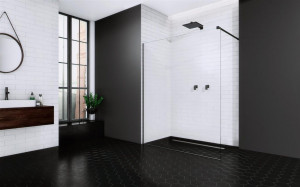 Paravan dus Walk-in Radaway Modo New Black II 105xH200 cm, negru - Img 2