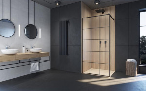 Paravan dus Walk-In Radaway Modo New Black II Factory 95xH200 cm, negru - Img 2
