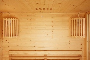 Sauna finlandeza de interior Sanotechnik Panorama black, 2 persoane, 130x120x200 cm - Img 6