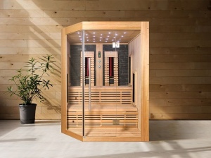Sauna uscata de interior Sanotechnik Kiruna, 3-4 persoane, 161x160x210cm - Img 6