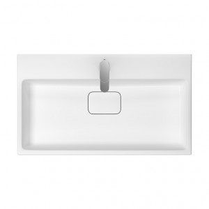 Set B738 Mobilier suspendat Cersanit Virgo cu lavoar ceramic, 80 cm, gri, manere crom - Img 2