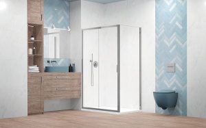 Set cabina de dus Radaway Alienta DWJ+S 100x80 cu cadita Laros D Compact si sifon 690P - Img 3