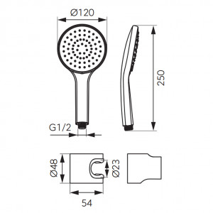 Set de dus cu porter FDESIGN Inula, 1 functie, auriu lucios - Img 2