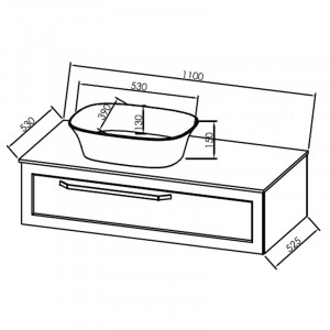 Set dulap baza suspendat Kolpasan Blanche cu lavoar alb-antracit, 110 cm, antracit - Img 4