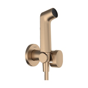 Set dus incastrat igiena intima Hansgrohe S cu mixaj, suport dus, furtun 1,25m, brushed bronze