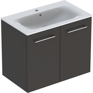 SET LAVOAR CU MARGINE INGUSTA SI MOBILIER SELNOVA SQUARE CU 2 USI 80 LAVA