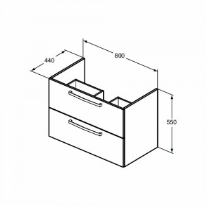 Set mobilier suspendat Ideal Standard Tempo cu lavoar Tempo 80 cm, alb - Img 2