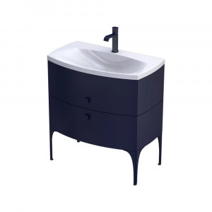 Set mobilier suspendat Oristo Louis cu lavoar Louis 82 cm, bleumarin