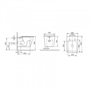 Set vas wc suspendat Fluminia Paris Rimless cu capac softclose, negru mat - Img 2
