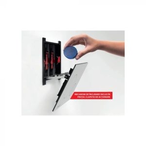 Set vas wc suspendat Foglia Safari cu functie de bideu si baterie negru mat inclusa, rezervor wc Alcaplast si clapeta aluminiu negru mat - Img 5