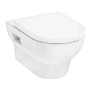 Set vas WC suspendat Hansgrohe GladeLake S Rimless AquaChannel Flush cu softclose alb lucios