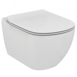 Set vas wc suspendat Ideal Standard Tesi cu capac slim softclose, 54x36 cm, alb