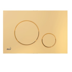 Set vas wc suspendat rimless cu capac soft close Foglia Alice, rezervor incastrat si clapeta wc auriu lucios, Alcaplast - Img 5