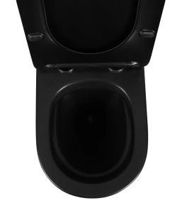 Set vas WC suspendat Rimless negru mat striat cu capac soft close - Img 4