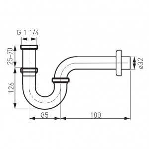 Sifon lavoar tubular FDESIGN Kleome, crom - Img 2
