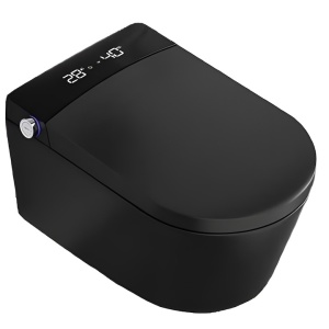 Toaleta inteligenta suspendata negru cu functie bideu,capac soft close inclus, incalzire colac Smart Foglia