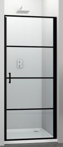 Usa batanta Sanotechnik Elite black grid, cu serigrafie ceramica, 90 cm