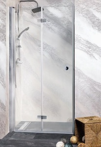 Usa de dus plianta Sanotechnik Optima, montaj stanga, 85-87x195 cm, crom