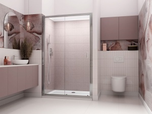 Usa de nisa Radaway Premium Plus DWJ 140x190 cm, culisanta, sticla maro - Img 2