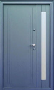 Usa metalica dubla Tracia Tissia dubla 2 canate, stanga, gri antracit Ral 7016, 205x120 cm + accesorii