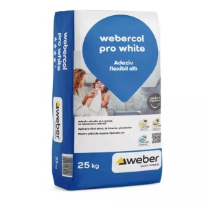 Adeziv gresie si faianta Webercol Pro White, alb, 25 kg