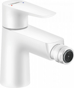 Baterie bideu Hansgrohe Talis E cu ventil, alb mat