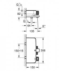 Baterie cada termostatica Grohe Grohterm SmartControl, crom - Img 2