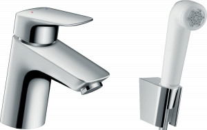 Baterie lavoar Hansgrohe Logis cu dus igienic, crom - Img 1