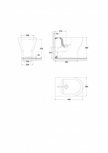 Bideu stativ Gala Emma Rounded BTW compact 54x36 cm alb - Img 2
