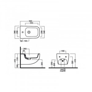 Bideu suspendat Hatria Next, 56x36 cm, antracit-mat - Img 3