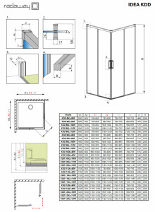 Cabina de dus Radaway Idea Gold KDD cu usi glisante 100Rx80L cm - Img 3