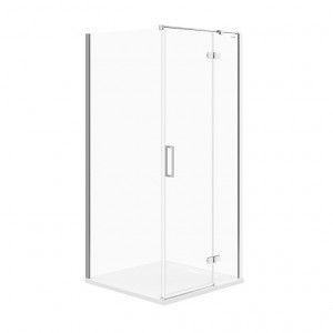 Cabina dus patrata Cersanit Jota, usa batanta, dreapta, 90x90 cm, crom