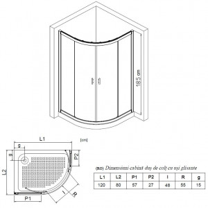 Cabina dus semirotunda Belform Clear, usi culisante, 120x80 cm, crom - Img 2