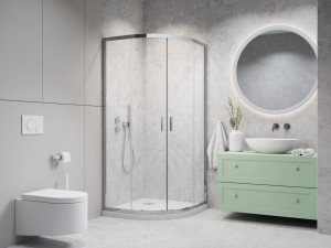 Cabina dus semirotunda Radaway Alienta A, usi culisante, 90x90 cm - Img 7