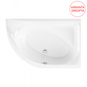 Cada baie asimetrica Radaway Mistra 150x100cm, acril, orientare dreapta