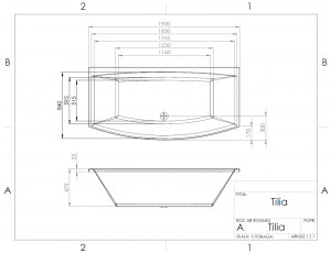 Cada baie asimetrica Radaway Tilia, acril, 190x90 cm - Img 2