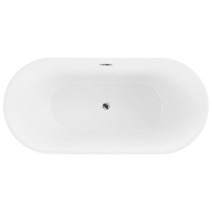 Cada baie freestanding Foglia Ovale, cu preaplin si sifon inclus, 170x75 cm, alb - Img 5
