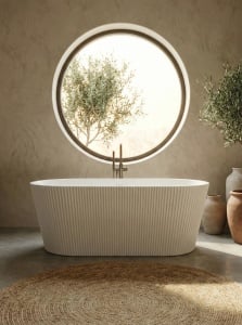 Cada baie freestanding Taya, acril, riflata, alb lucios - Img 1