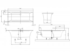 Cada baie rectangulara Villeroy&Boch Squaro Edge 12, quaryl, 170x75 cm - Img 5