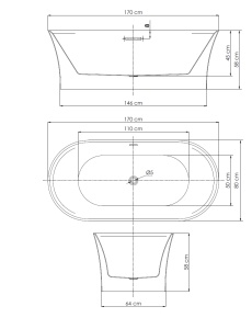 Cada freestanding Belform Helios, acril, 170x80 cm - Img 4