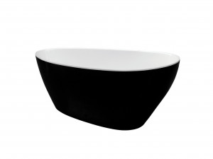 Cada freestanding Besco Goya compozit 160x70 cm negru alb - Img 2