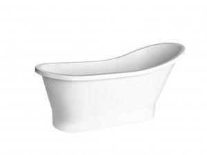 Cada freestanding compozit Besco Gloria alba 160x68 cm - Img 3