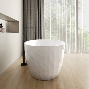 Cada freestanding compozit Foglia Ovale 3D, 167x82 cm, alb lucios - Img 2