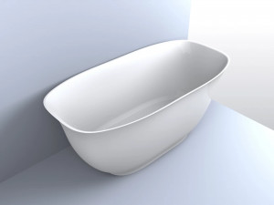 Cada freestanding Miraggio Santorini compozit 165x80 cm alb lucios - Img 2