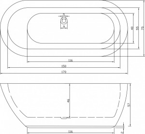 Cada freestanding ovala 7123, acril, 170x75 cm - Img 4