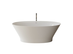 Cada freestanding ovala, compozit alb lucios, 167.7x81.3x60.5 cm, Foglia Classe - Img 2
