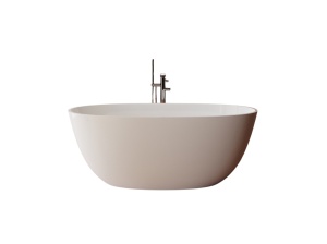 Cada freestanding ovala, compozit alb mat, interior lucios, 160x78x61 cm, Foglia Heritage - Img 2
