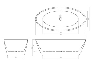 Cada freestanding Sanotechnik Las Vegas white, acril, 180x80x56 cm - Img 7
