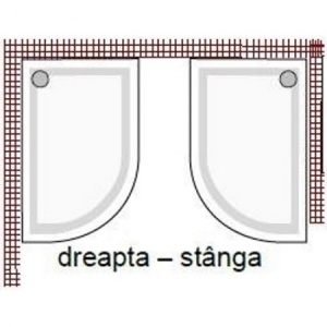 Cadita dus acril semirotunda Belform Cubo 120x80 cm, montaj stanga - Img 2